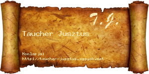 Taucher Jusztus névjegykártya